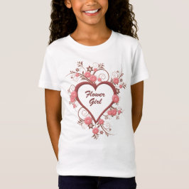 T-Shirt Mariage, Fleur, Coeur rose et Fleurs chic