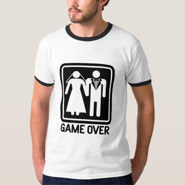 T-shirt Mariage Game Over (Devant)