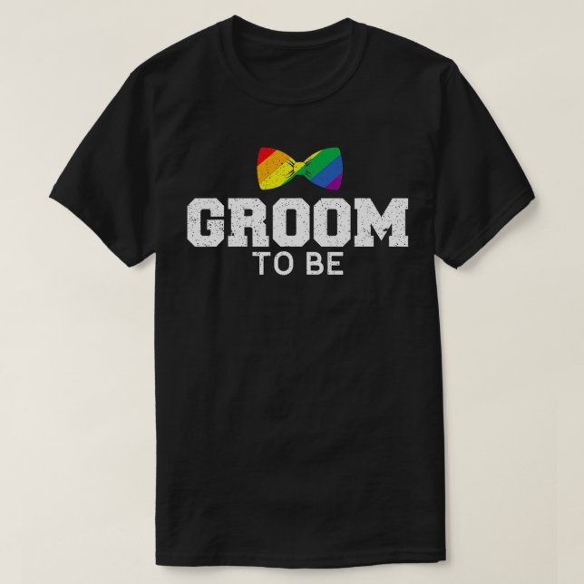 T-shirt Mariage Gay Gay Groom (Design devant)