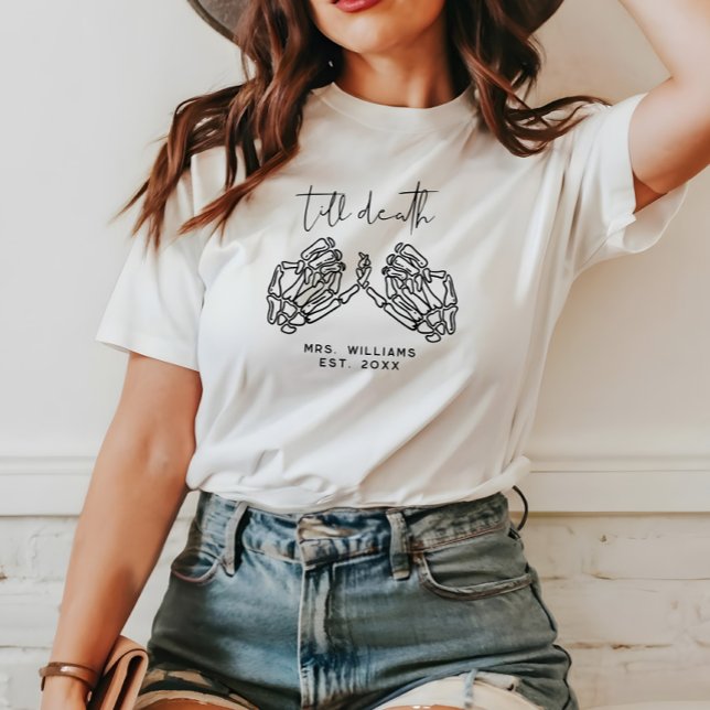 T-shirt Mariage gothique personnalisé jusqu'à la mort (Créateur téléchargé)