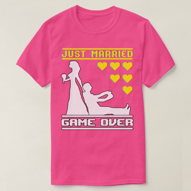 T-shirt Mariage Je Suis Marié Game Over (Design devant)