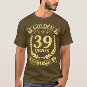 T-shirt Mariage Marié Golden 39 Anniversaire Pour Hu