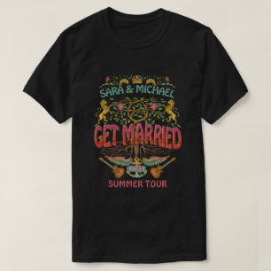 T-shirt Mariage marié Retro les années 70 Band Concert Log