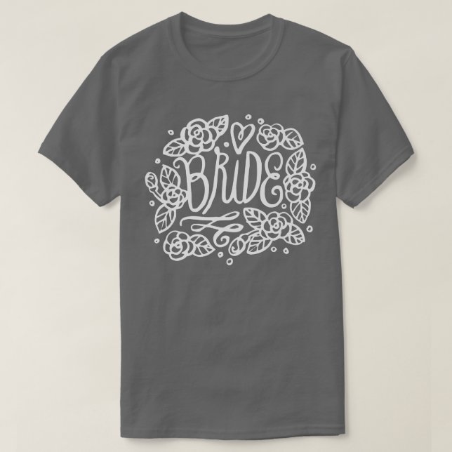 T-shirt Mariage  - Mariée  - Fleurs (Design devant)