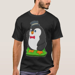 T-shirt Mariage Papillon de nœud de toilettage de pingouin