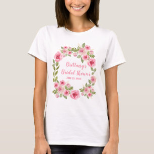 T-shirt Mariage personnalisé Fleurs sauvages Roses roses v