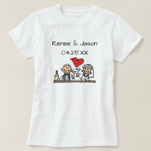 T-shirt Mariage personnalisé Groom Couple Noms Date