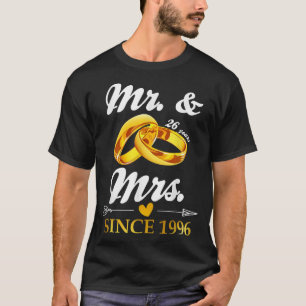 T-shirt Mariage Ring Marié M. & Mme depuis 1996 Couple 26