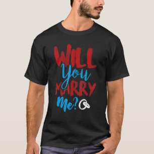 T-shirt Mariage romantique Fiançailles de la proposition d