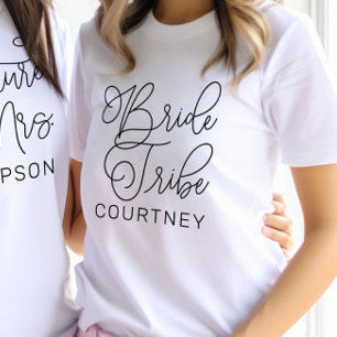 T-shirt Mariage Tribe Noir Script moderne Custom Wedding