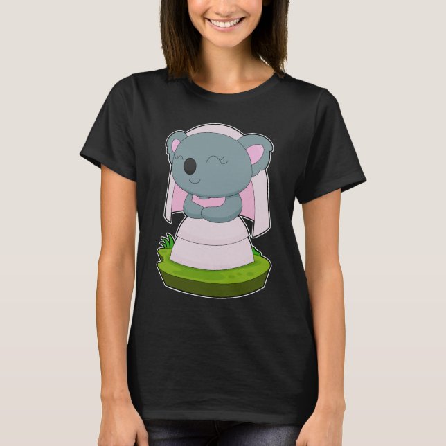 T-shirt Mariage voile de mariée Koala (Devant)