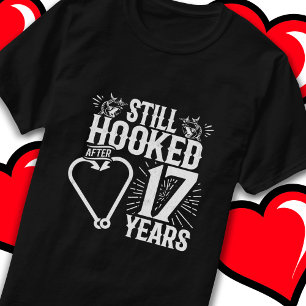 T-shirt Marié 17 ans Pêche drôle 17ème anniversaire