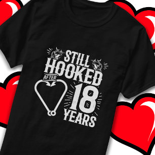 T-shirt Marié 18 ans Pêche drôle 18e anniversaire