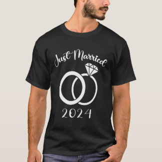 T-shirt Marié 2024 Mariage Rings Nouveaux mariés