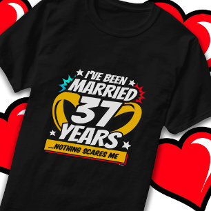 T-shirt Marié 37 ans drôle 37ème anniversaire de Mariage