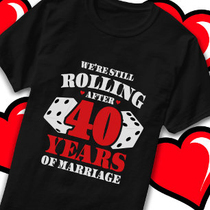 T-shirt Marié 40 ans rouler drôle 40e anniversaire