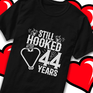 T-shirt Marié 44 ans Pêche drôle 44e anniversaire