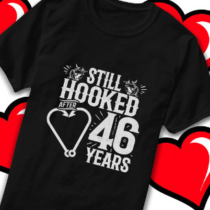 T-shirt Marié 46 ans Pêche drôle 46e anniversaire
