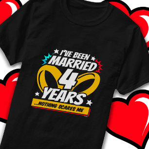 T-shirt Marié 4 ans drôle 4ème anniversaire de Mariage