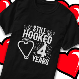T-shirt Marié 4 ans Pêche drôle 4e anniversaire