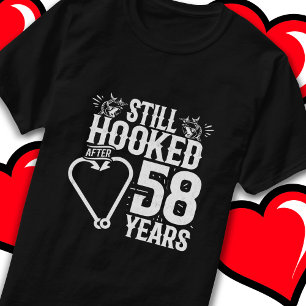 T-shirt Marié 58 ans Pêche drôle 58e anniversaire