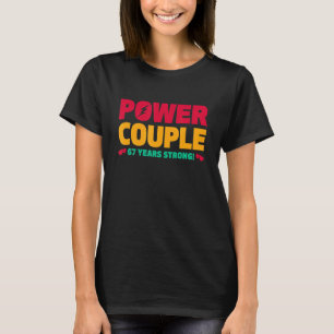 T-shirt Marié 67 ans Couple de puissance 67e anniversaire 