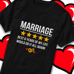 T-shirt Marié 6 ans mignonne sucré 6e anniversaire Mariage