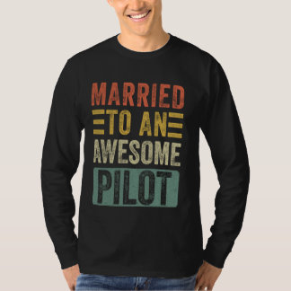 T-shirt Marié à une femme amusante mariée à un pilote géni