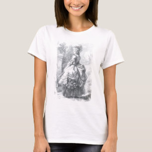 T-shirt Marie Antoinette - marchant dans un jardin