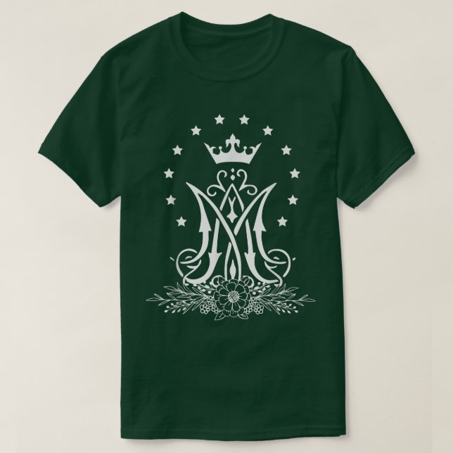 T-shirt Marie Auspice Catholique Vierge Marie Sacrée Écout (Design devant)