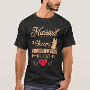 T-shirt Marié couple 9 ans Mariage Anniversaire