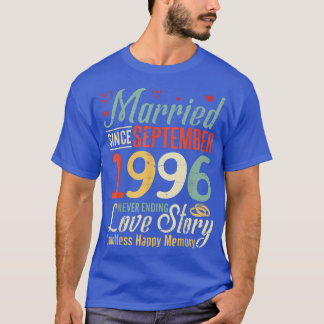 T-shirt Marié Depuis Septembre 1996 Jamais Terminé L'Amour
