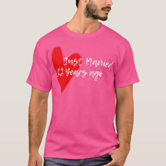 T-shirt Marié Il Y A 22 Ans Femme Hus Anniversaire Gif