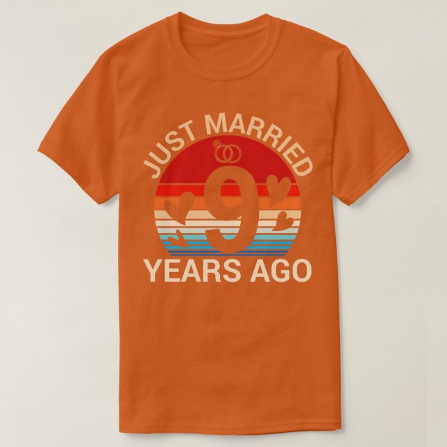 T-shirt Marié Il Y A 9 Ans, Épouse Mariée Annivers (Design devant)