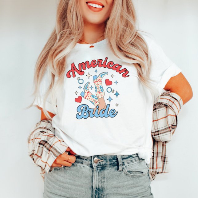 T-shirt Mariée Américaine Enterrement de Vie de Jeune Fill (Créateur téléchargé)