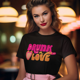 T-shirt Mariée Amoureuse et Ivre Rétro