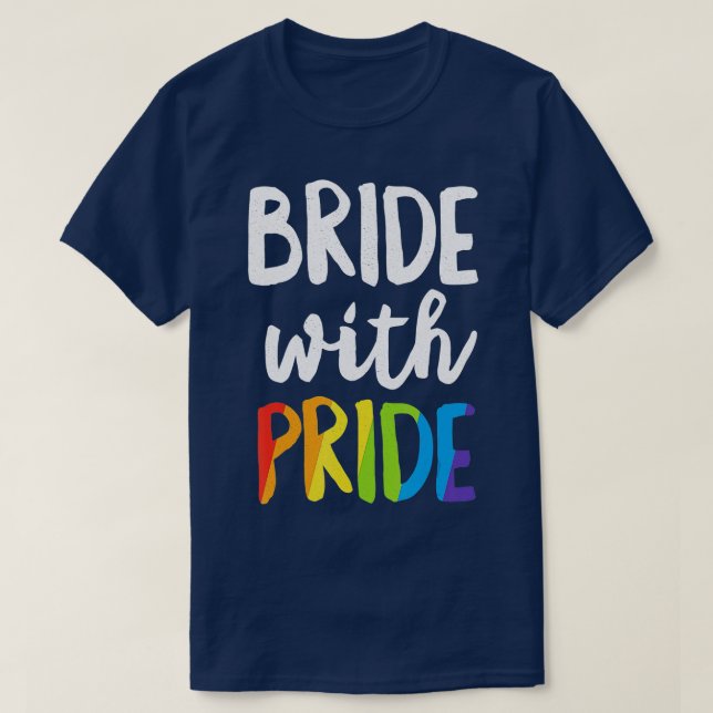 T-shirt Mariée avec Fierté arc-en-ciel Lesbian Bachelorett (Design devant)