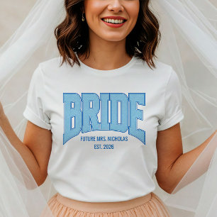 T-shirt Mariée + Bleu Faux Paillettes MARIÉE Alliance Brid