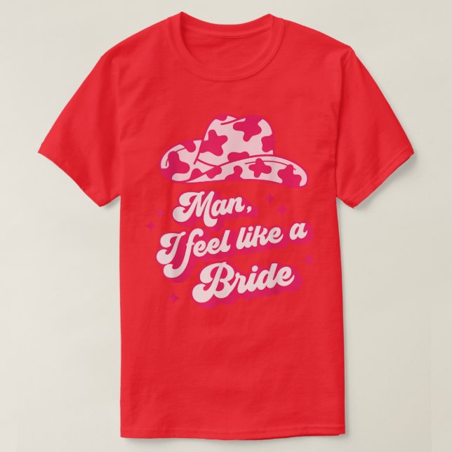 T-shirt Mariée chapeau Cowboy rétro western c (Design devant)