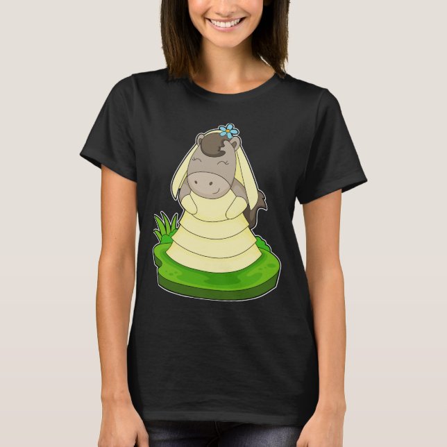 T-shirt Mariée Cheval Fleur Mariage (Devant)