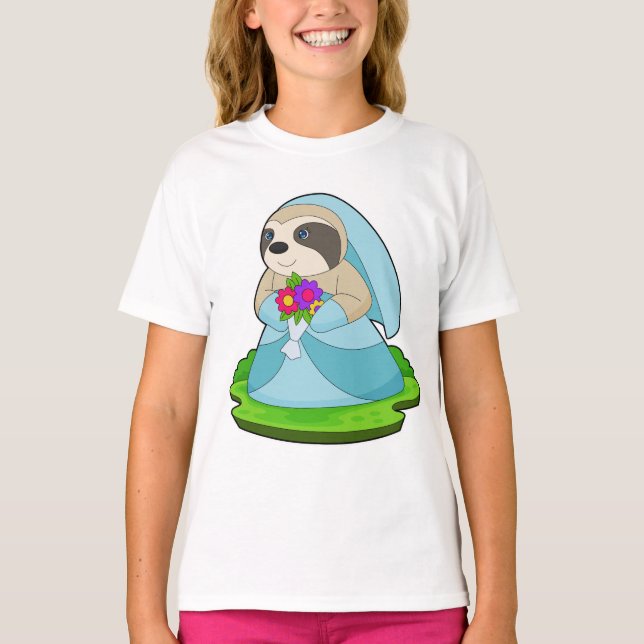 T-shirt Mariée de la paresse Bouquet de fleurs Mariage (Devant)