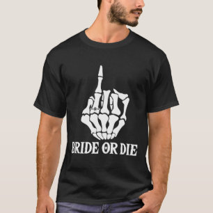 T-shirt Mariée d'Halloween ou squelette à la main enterrem