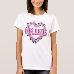 T-shirt Mariée Mariage Roses Roses Roses Coeur