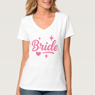 T-shirt Mariée Néon Rose Script