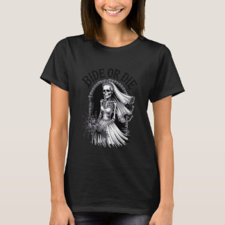 T-shirt Mariée ou Morte EVJF Gothique Fête de Mariage Sque