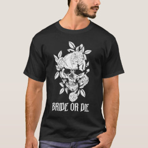T-shirt Mariée Ou Mourir Crâne Halloween thématique Bachel
