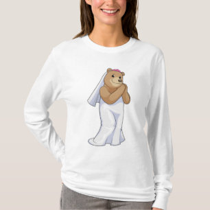 T-shirt Mariée ours avec voile