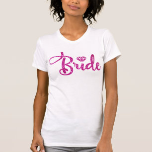 T-shirt Mariée paillettes roses Fête de douche de mariage