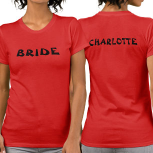 T-shirt Mariée Personnalisée Bachelorette À Devenir Rouge