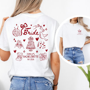 T-shirt Mariée Personnalisée Rouge Coquette Enterrement de